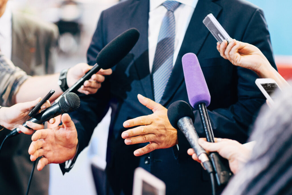 Media interview with politician or business person